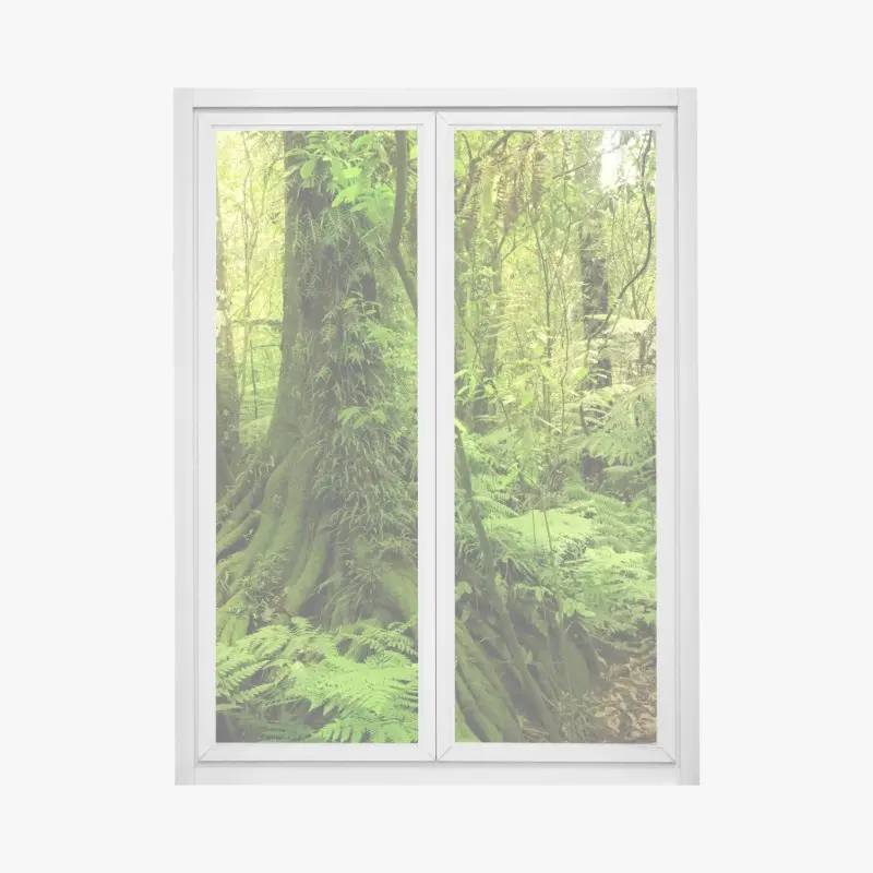 Window decal lush tropical jungle greenery