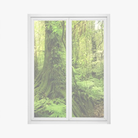 Window decal lush tropical jungle greenery • Wallissimo®