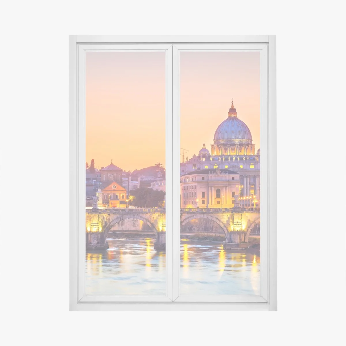 Window decal sunset over St. Peter's and the Tiber • Wallissimo® Window decal sunset over St. Peter's and the Tiber • Wallissimo®