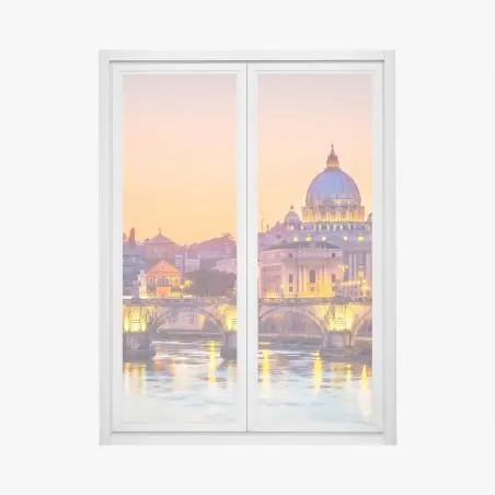 Window decal sunset over St. Peter's and the Tiber • Wallissimo®