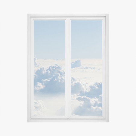Window decal aerial cloudscape over soft blue sky • Wallissimo®
