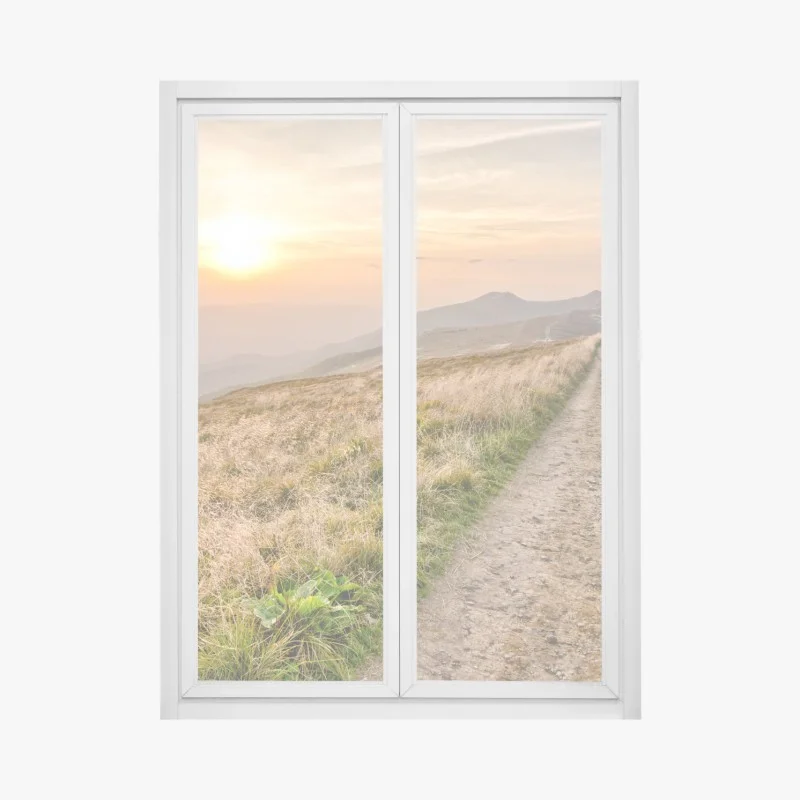 Window decal Bieszczady mountain sunset trail