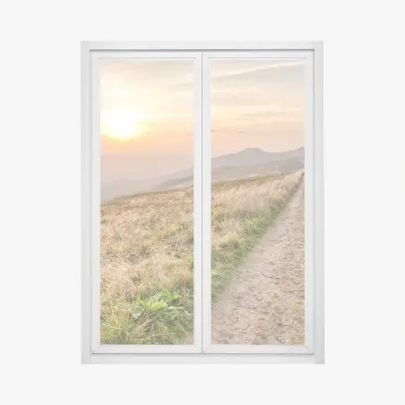 Window decal Bieszczady mountain sunset trail • Wallissimo®