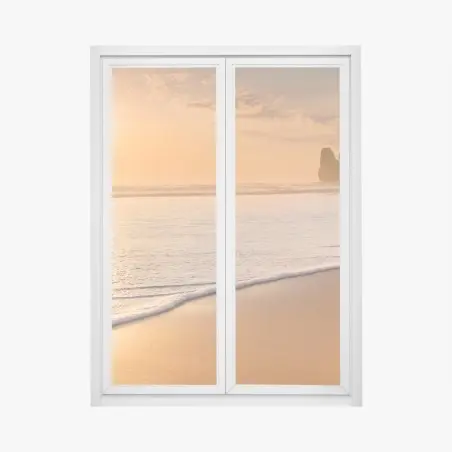 Window decal golden beach sunset at the shore • Wallissimo®