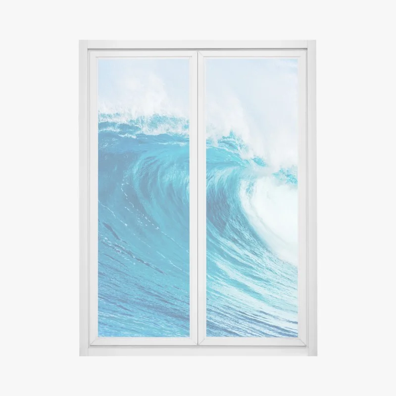 Window decal majestic blue ocean wave