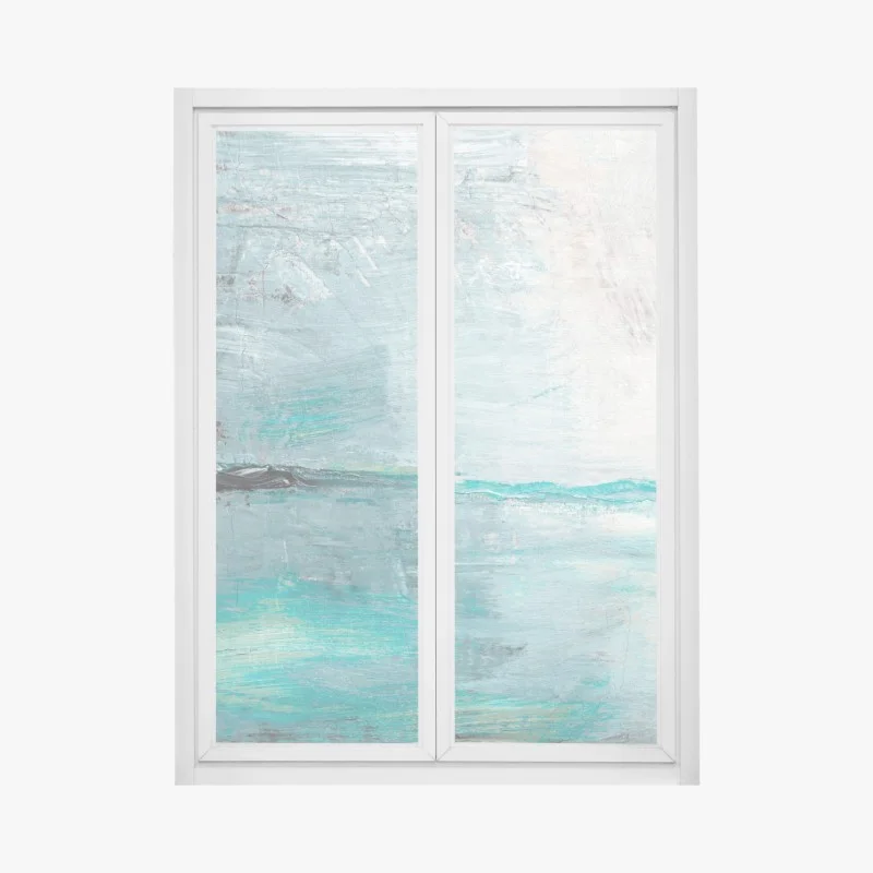 Window decal serene turquoise abstract seascape