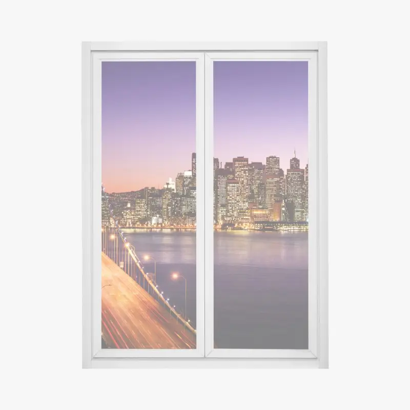 Window decal San Francisco skyline at sunset