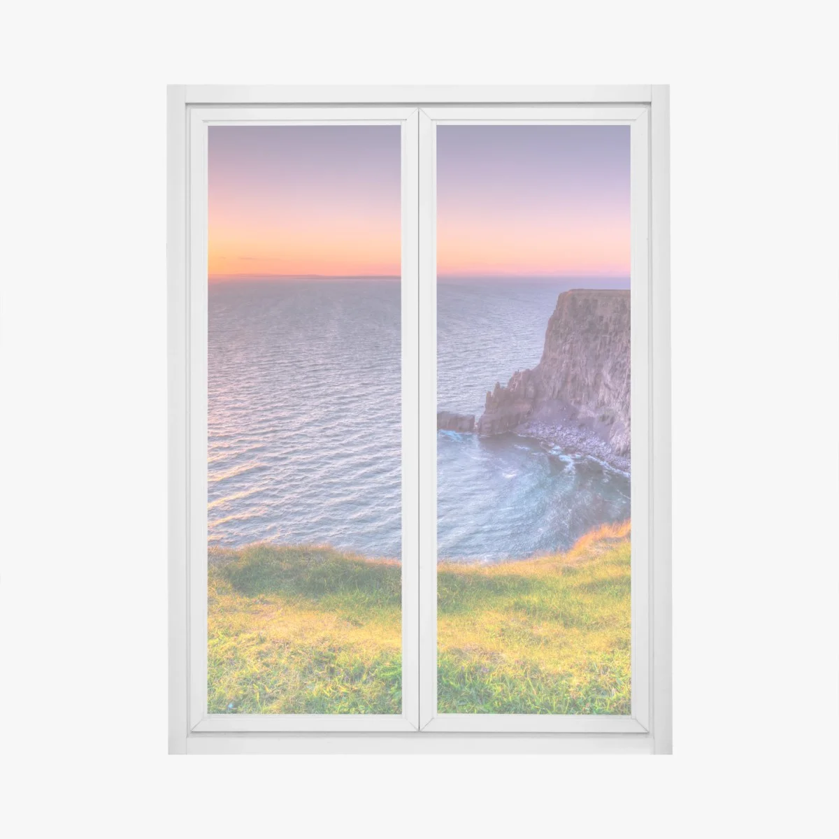 Window decal sunset over rugged coastal cliffs ⁕ Wallissimo® Window decal sunset over rugged coastal cliffs ⁕ Wallissimo®
