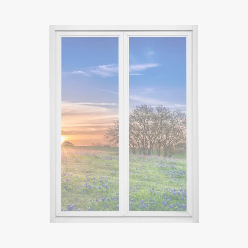 Window decal Texas bluebonnet sunrise meadow