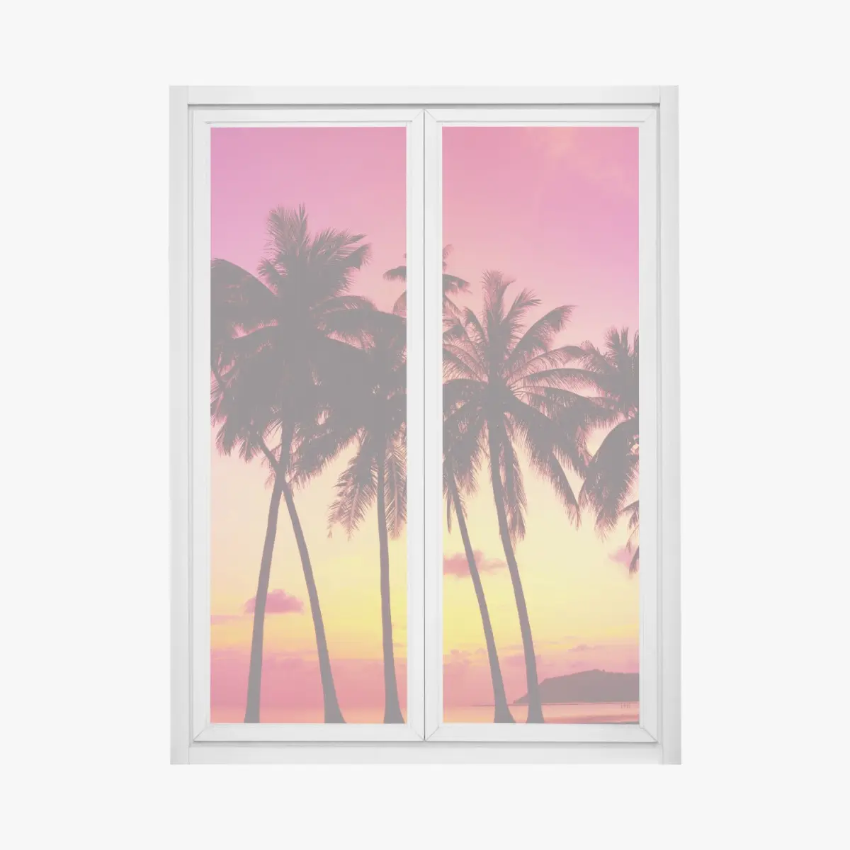 Window decal tropical sunset palm silhouettes, Thailand • Wallissimo® Window decal tropical sunset palm silhouettes, Thailand • Wallissimo®