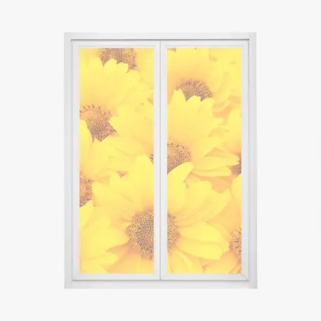 Window decal vibrant yellow sunflower close-up • Wallissimo®
