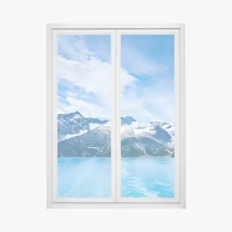Window decal snow-capped peaks at Glacier Bay, Alaska • Wallissimo®