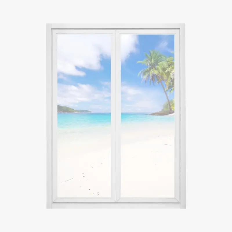 Window decal tropical turquoise beach paradise