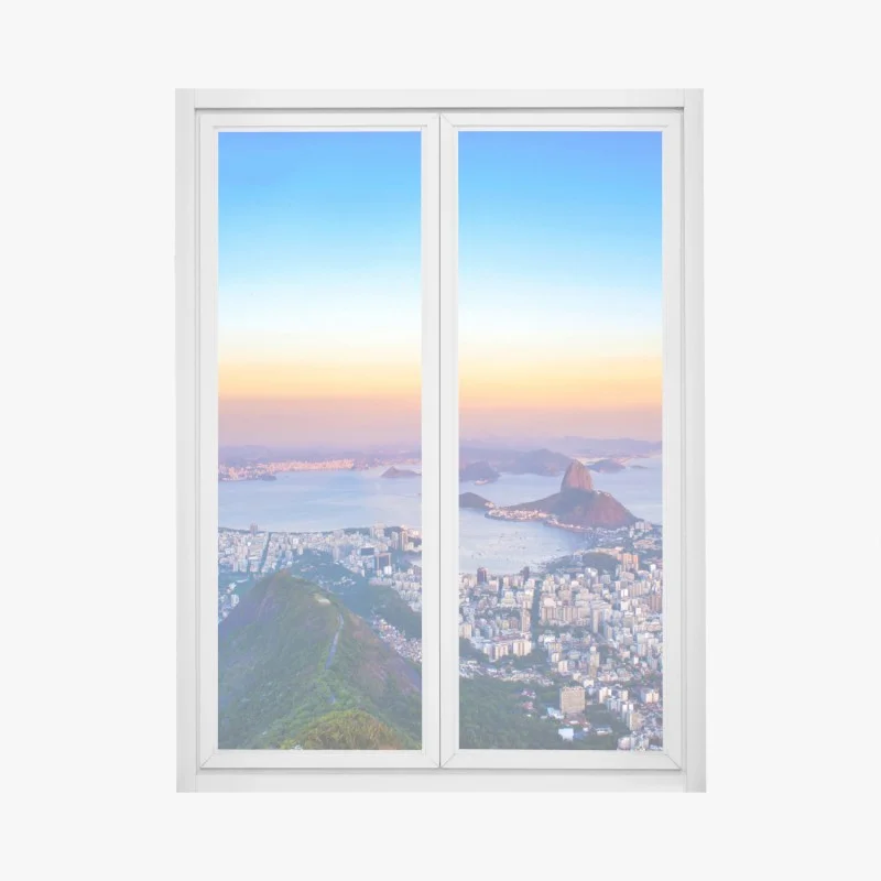 Window decal rio de Janeiro skyline at sunset