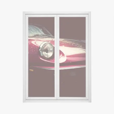 Window decal classic red sports car close-up • Wallissimo®