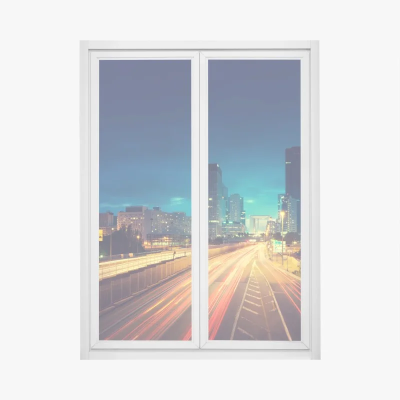 Window decal La Défense skyline at dusk ⁕ Wallissimo®