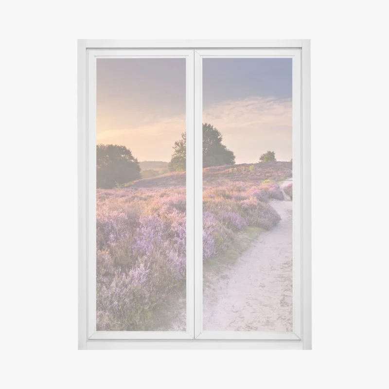 Window decal Posbank sunrise heather path