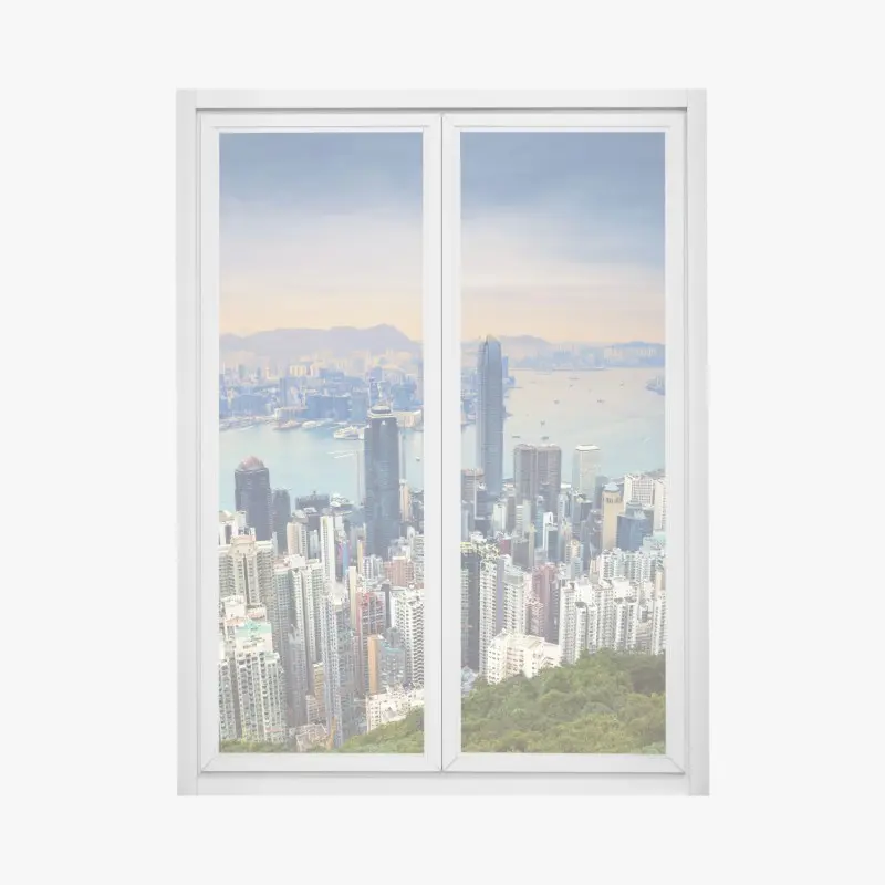 Window decal Hong Kong skyline at dusk