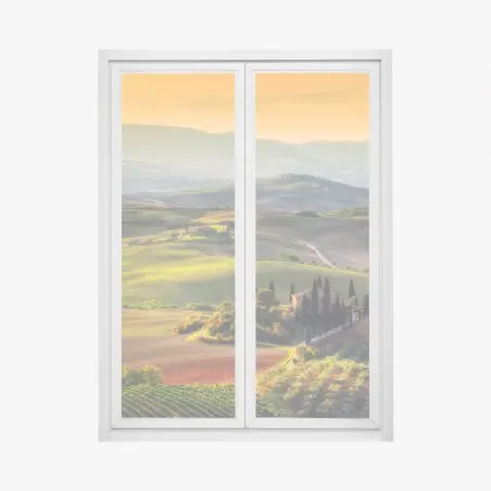 Window decal Tuscany rolling hills at sunset • Wallissimo®