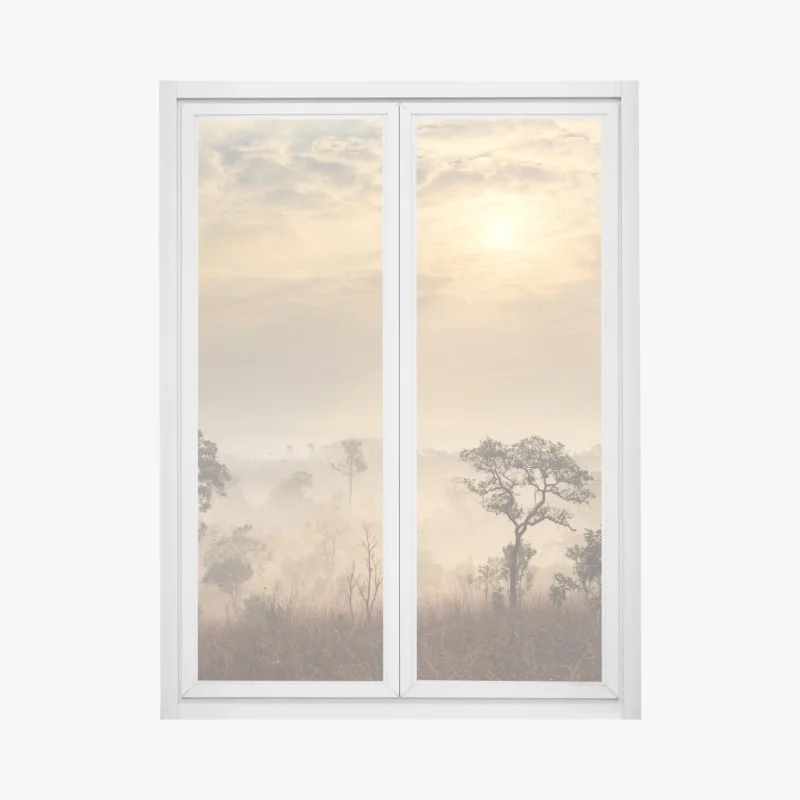 Window decal Thailand savanna sunrise