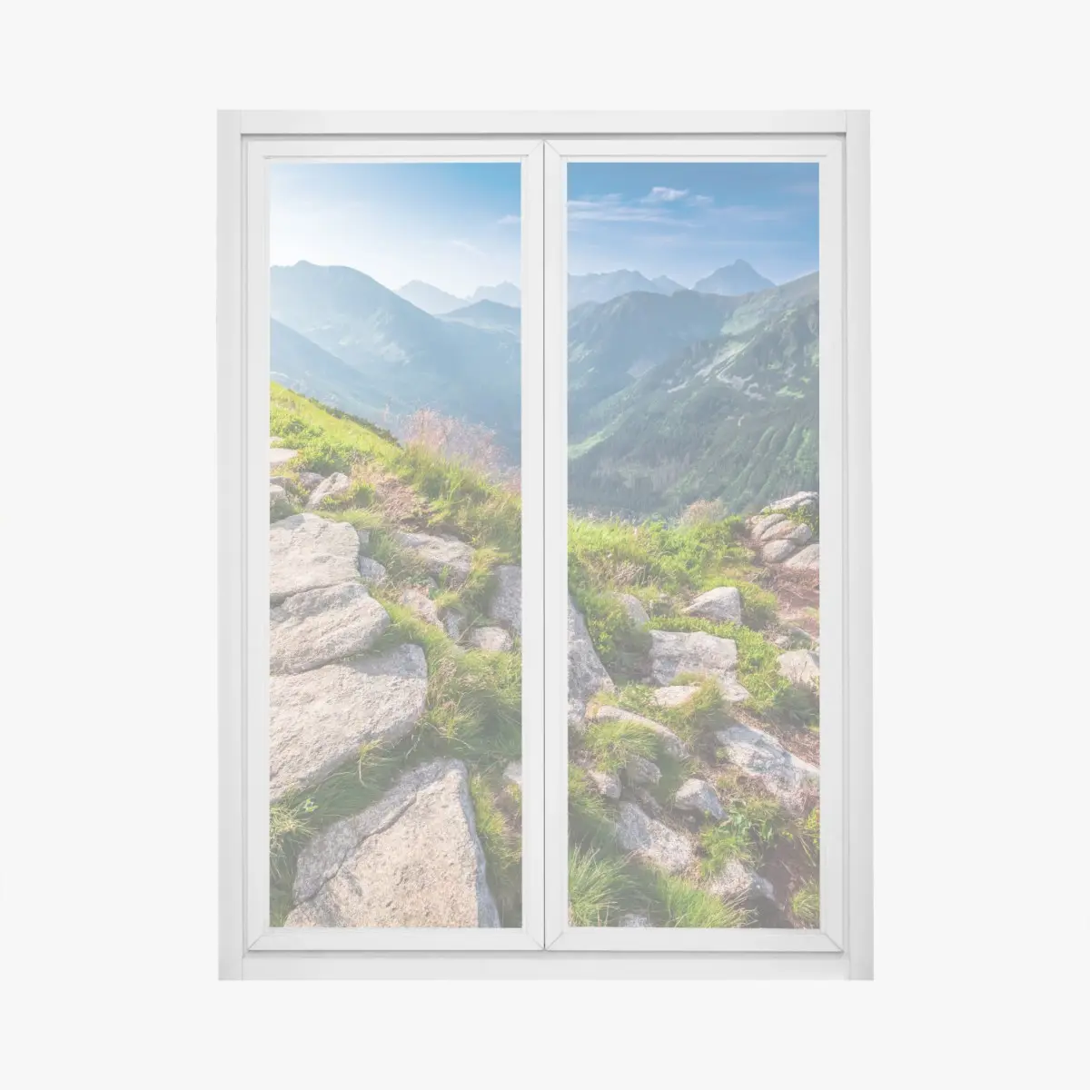 Window decal sunrise over the Tatras mountain trail • Wallissimo® Window decal sunrise over the Tatras mountain trail • Wallissimo®