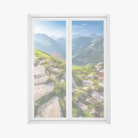 Window decal sunrise over the Tatras mountain trail • Wallissimo®