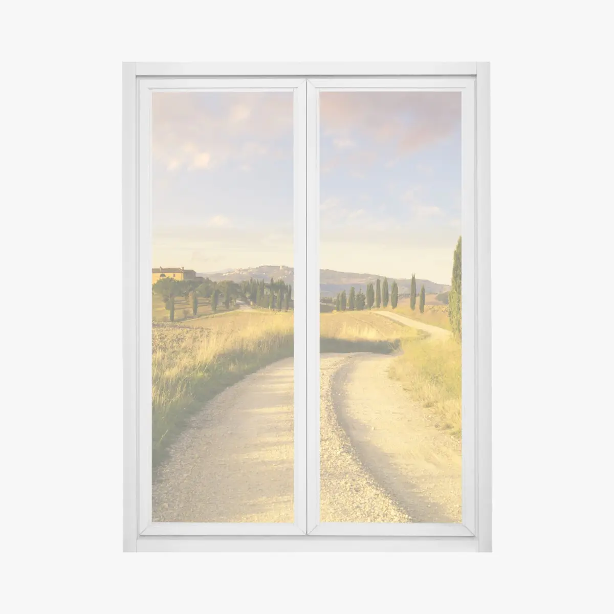 Window decal golden country road through cypress trees ⁕ Wallissimo® Window decal golden country road through cypress trees ⁕ Wallissimo®