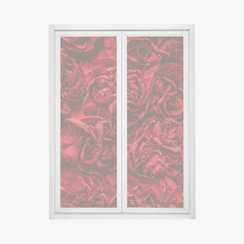 Window decal vintage red carnation floral pattern
