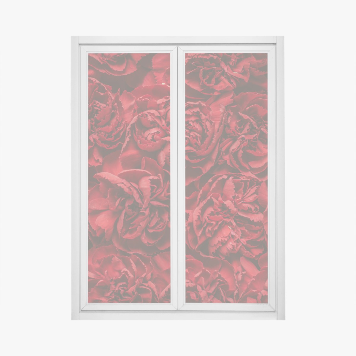 Window decal vintage red carnation floral pattern • Wallissimo® Window decal vintage red carnation floral pattern • Wallissimo®