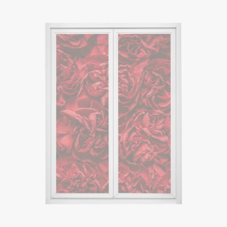 Window decal vintage red carnation floral pattern • Wallissimo®