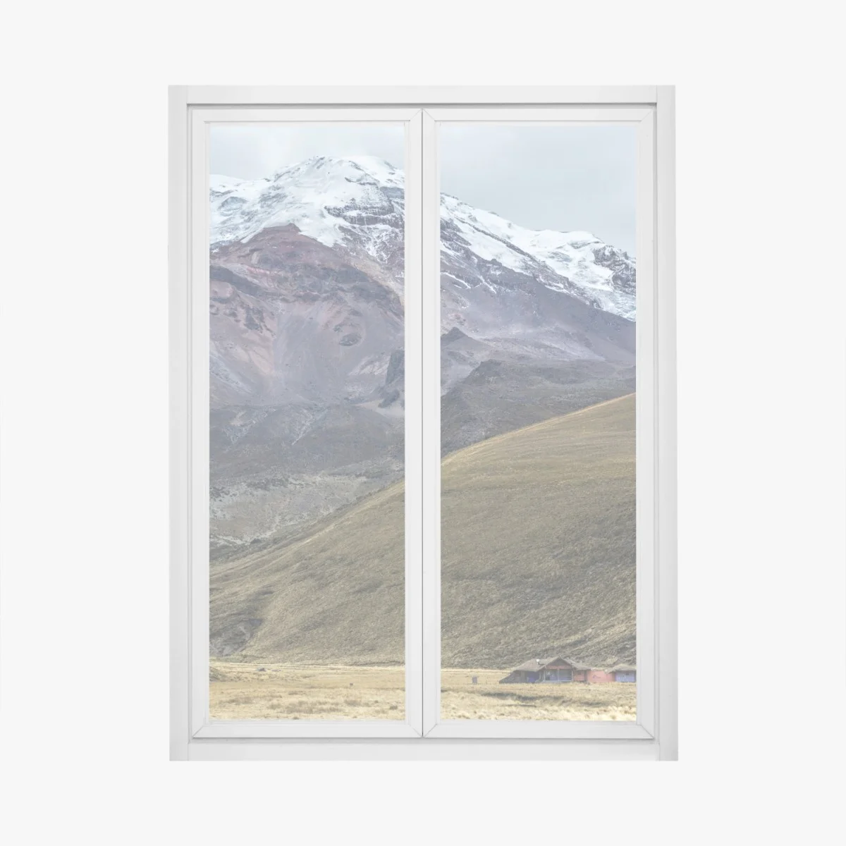 Window decal majestic snow-capped mountain valley • Wallissimo® Window decal majestic snow-capped mountain valley • Wallissimo®
