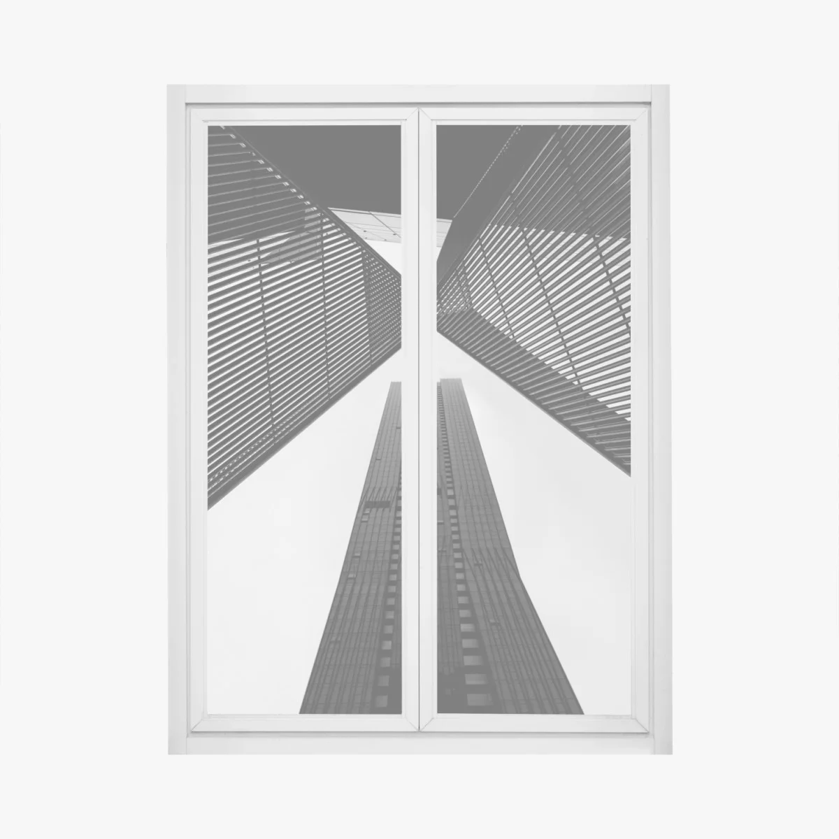 Window decal Melbourne architectural lines in monochrome • Wallissimo® Window decal Melbourne architectural lines in monochrome • Wallissimo®