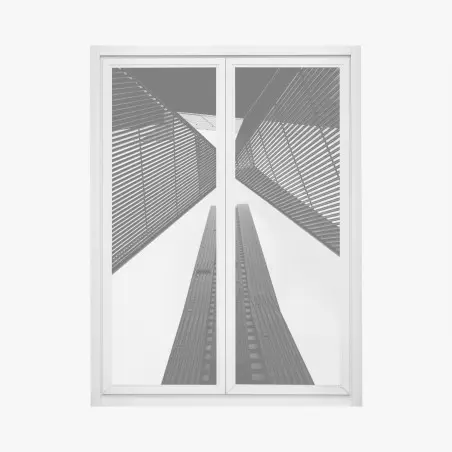 Window decal Melbourne architectural lines in monochrome • Wallissimo®