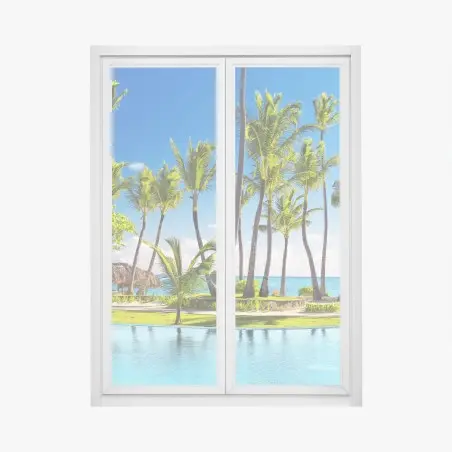 Window decal tropical beach retreat in Punta Cana • Wallissimo®