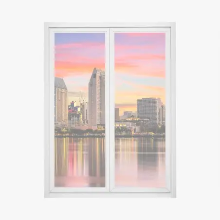 Window decal San Diego skyline at sunset • Wallissimo®