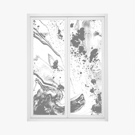 Window decal monochrome marble ink abstract • Wallissimo®