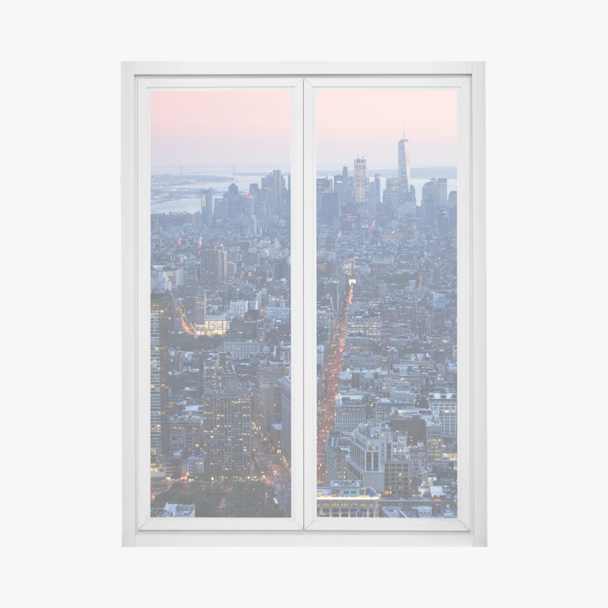 Window decal sunset over Manhattan skyline • Wallissimo® Window decal sunset over Manhattan skyline • Wallissimo®