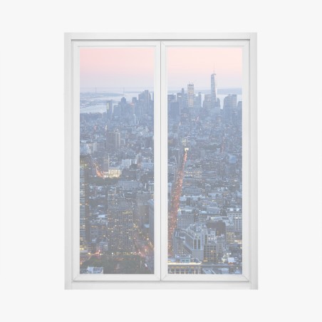 Window decal sunset over Manhattan skyline • Wallissimo®