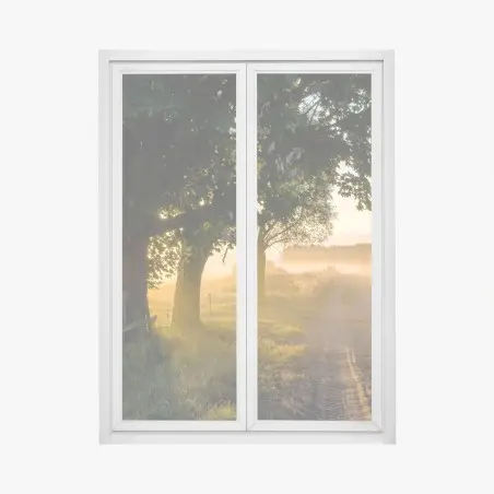 Window decal sunlit country lane at dawn • Wallissimo®