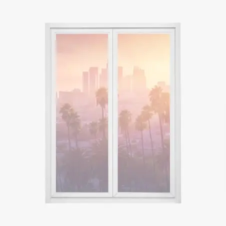 Window decal Los Angeles golden sunset skyline • Wallissimo®