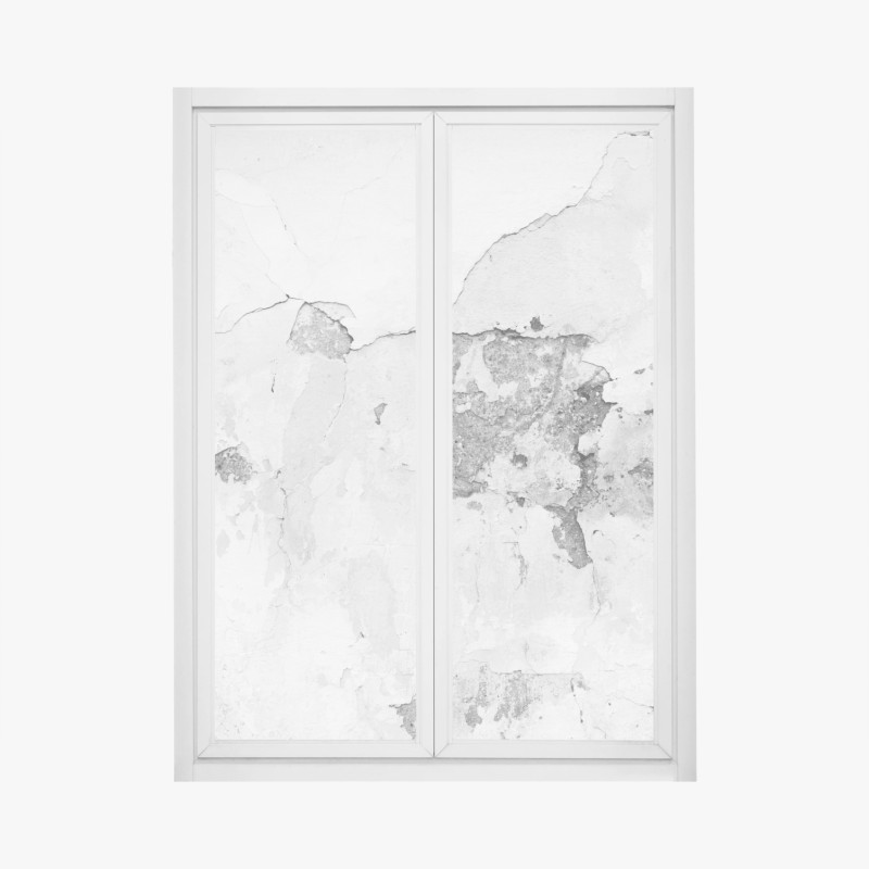Window decal distressed plaster wall texture