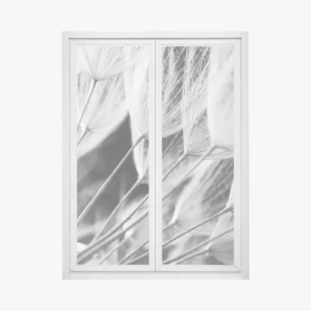 Window decal delicate dandelion seed close-up in monochrome • Wallissimo®