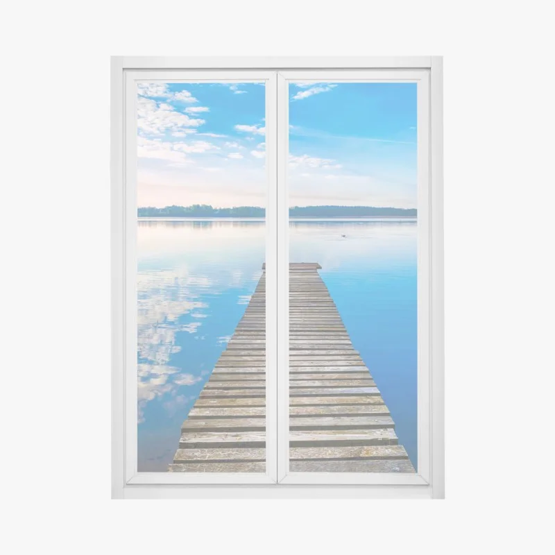 Window decal serene pier at Selment Wielki, Masuria