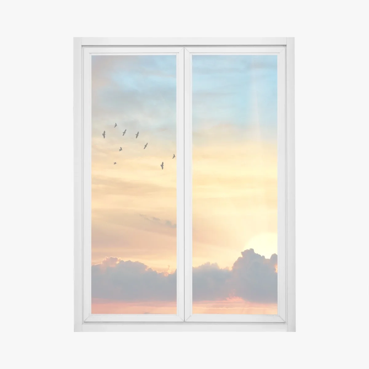 Window decal golden sunrise over clouds • Wallissimo® Window decal golden sunrise over clouds • Wallissimo®