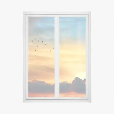 Window decal golden sunrise over clouds • Wallissimo®