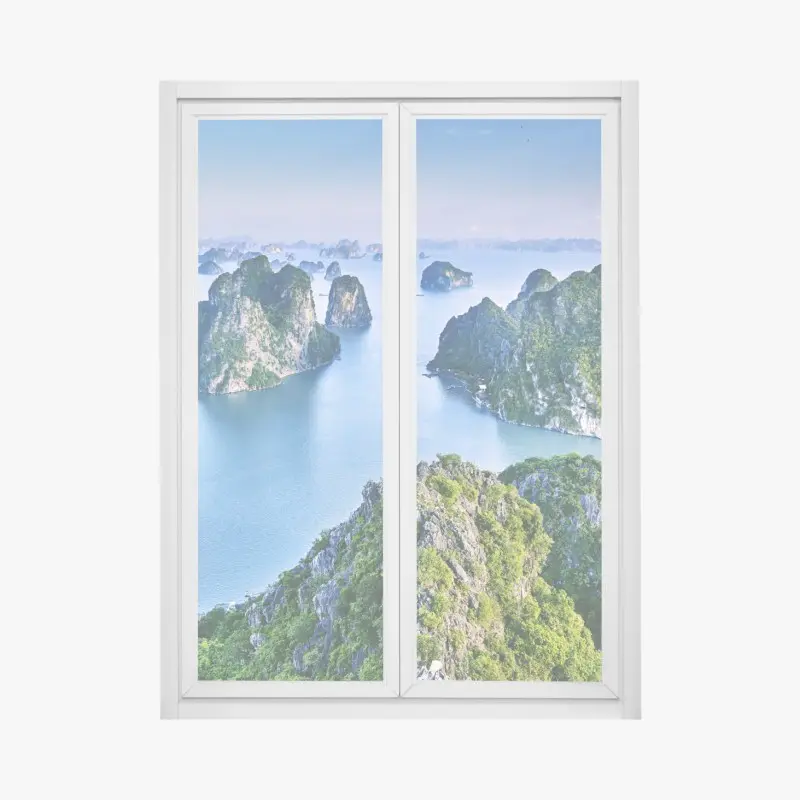 Window decal Halong Bay limestone islands panorama