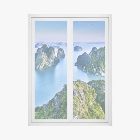 Window decal Halong Bay limestone islands panorama • Wallissimo®