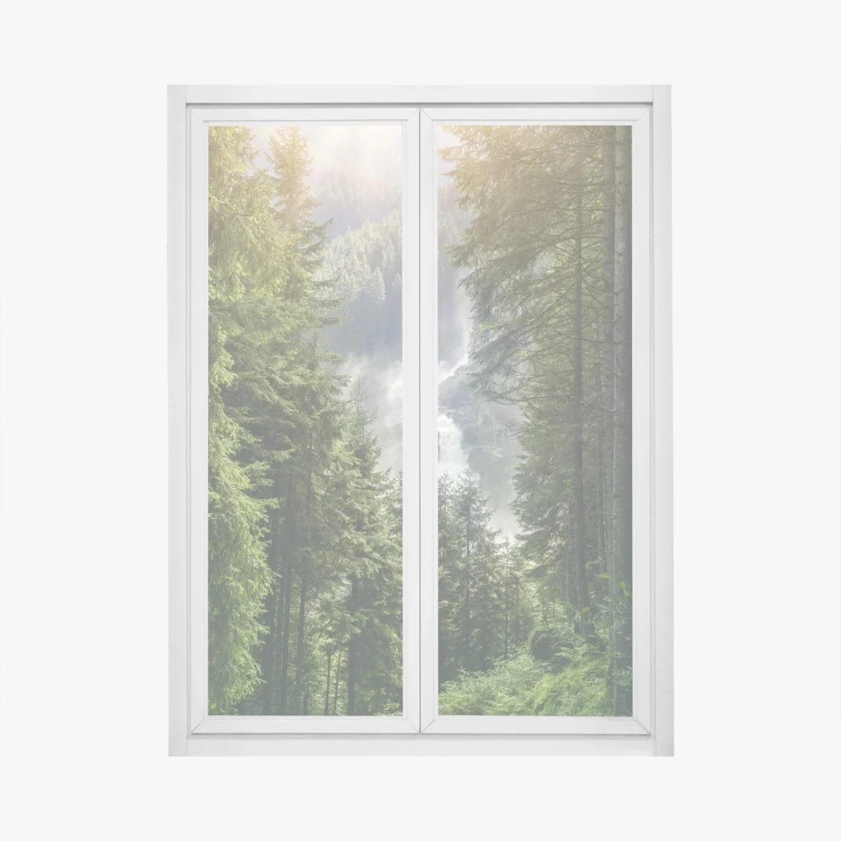 Window decal Krimml waterfalls, lush alpine forest • Wallissimo® Window decal Krimml waterfalls, lush alpine forest • Wallissimo®