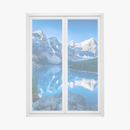 Window decal serene alpine lake reflection • Wallissimo®