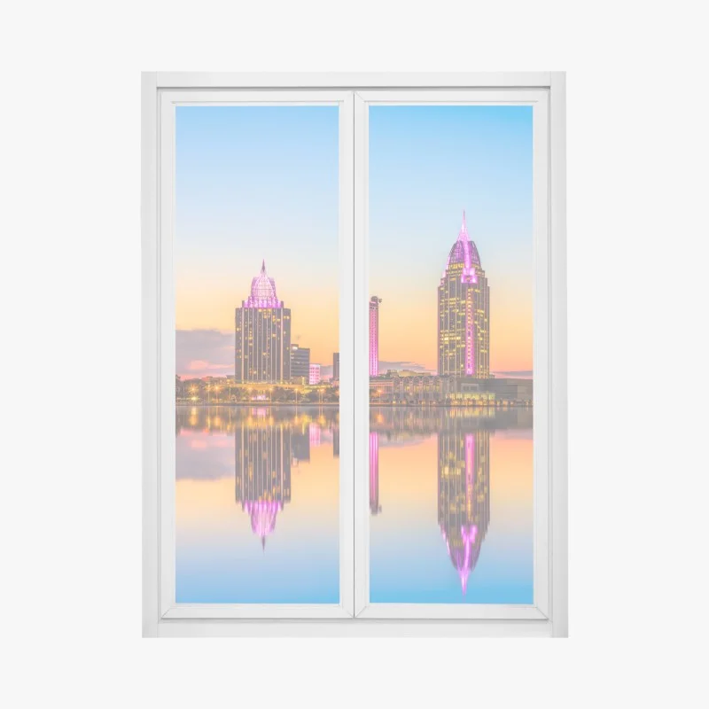 Window decal Mobile skyline at sunset